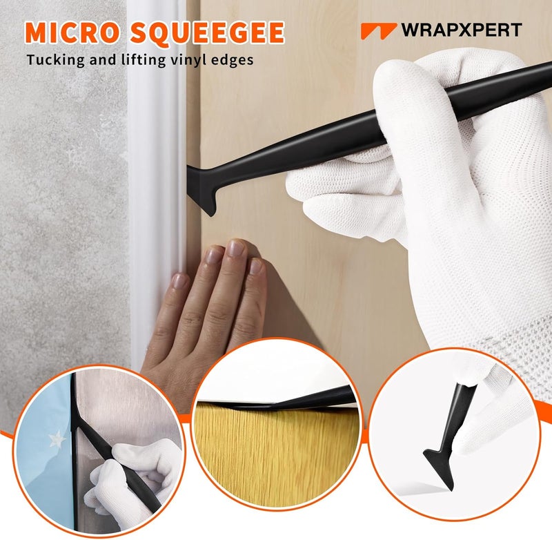 WRAPXPERT Wallpaper Tools, Wallpaper Smoothing Tools for Peel and Stick Wallpaper Hanging, Wallpaper Installation Kits for Bathroom Kitchen Contact Paper, Vinyl Backsplash Tile, Window Film Applying - Image 4